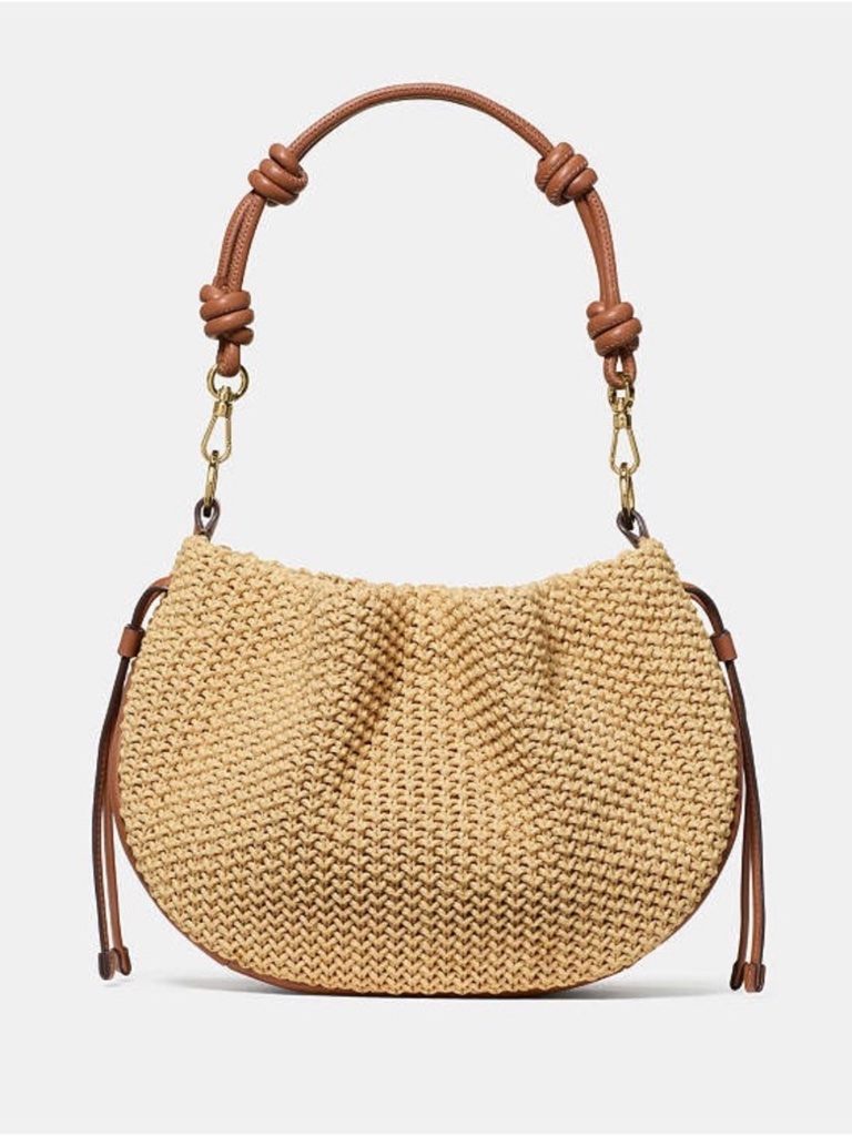 Kate Spade New York Pinch Straw Convertible Crossbody Bag Natural Multi